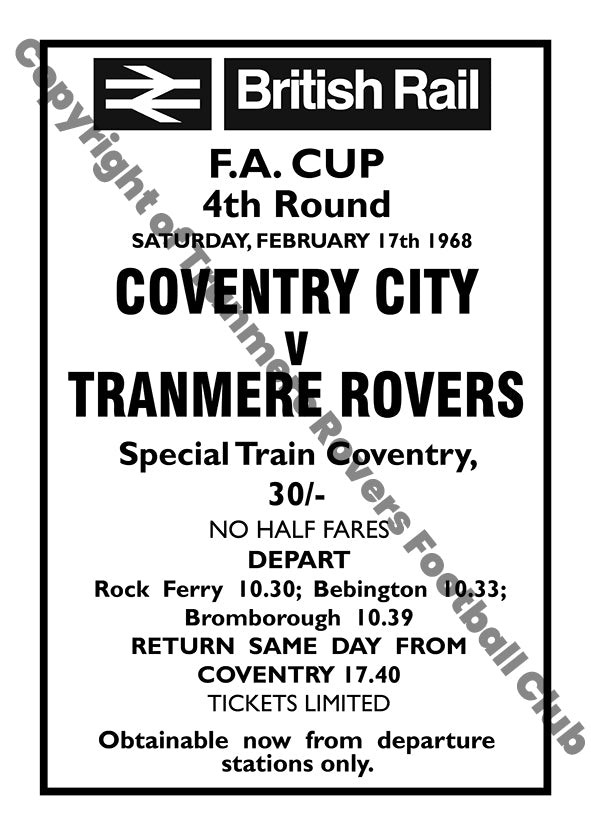 British Rail Tranmere Rovers vs Coventry A3 Framed Print