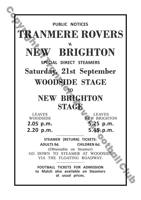 Tranmere Rovers vs New Brighton A3 Framed Print