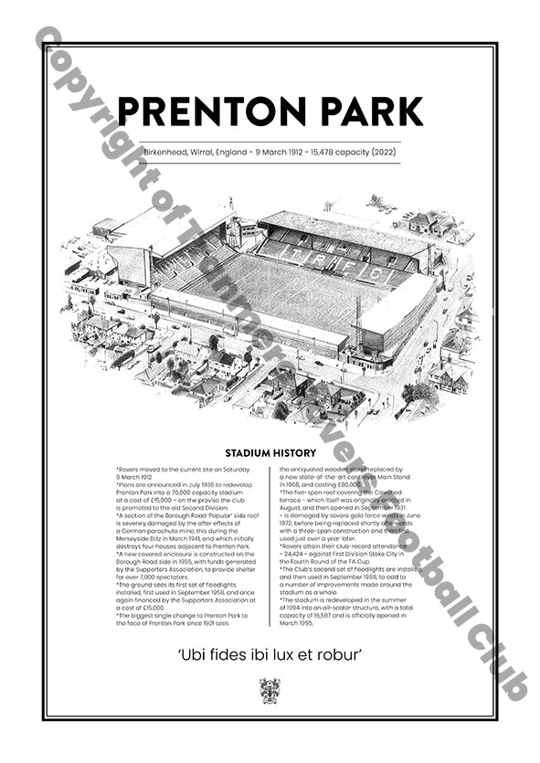 Retro Prenton Park A3 Framed Print