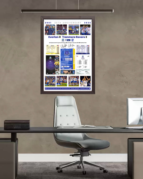 Tranmere Rovers 3-0 Everton FC 25th Anniversary | A3 Framed Print