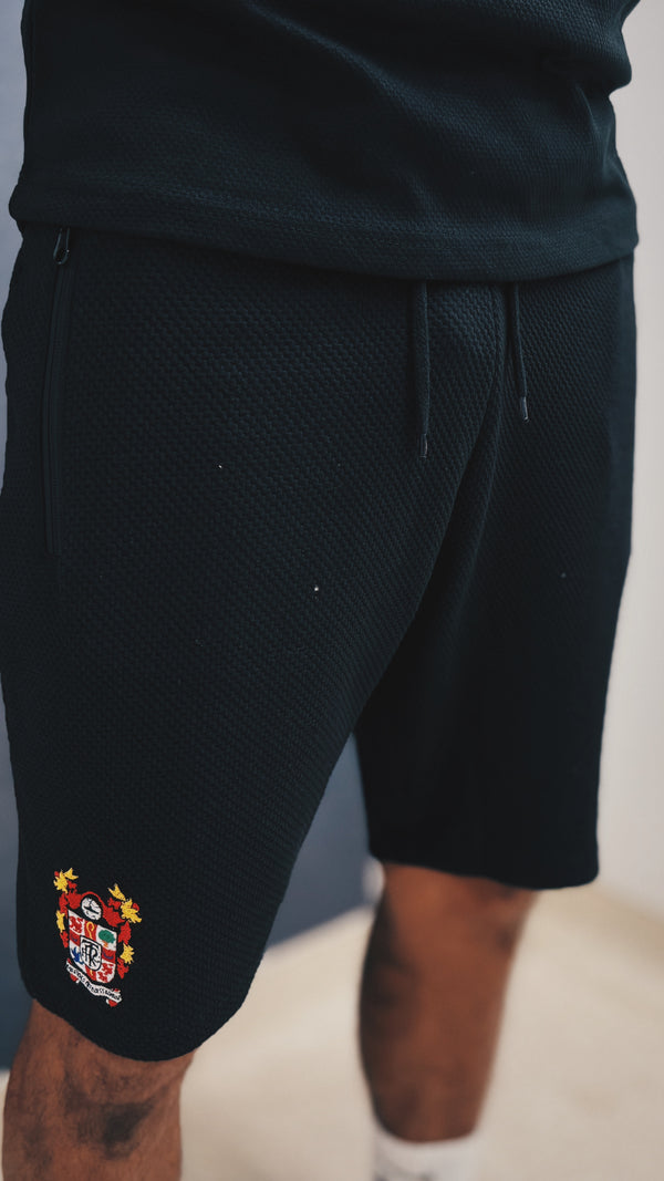 Napa Waffle Shorts – Textured Comfort & Everyday Style | Black