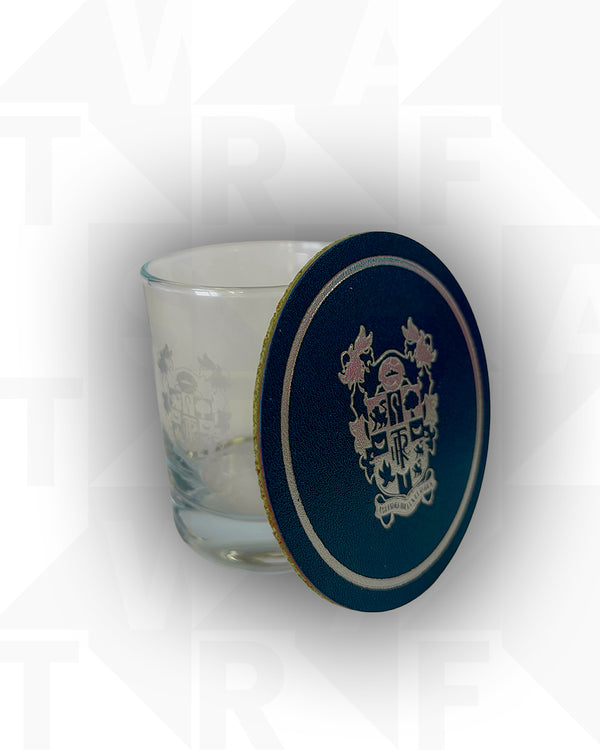 TRFC Whiskey Glass & Coaster Set