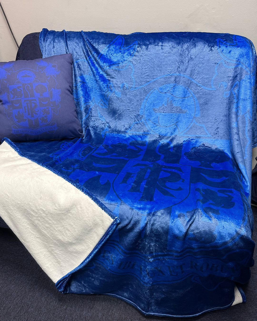 Official TRFC Navy Crested Fleece Blanket