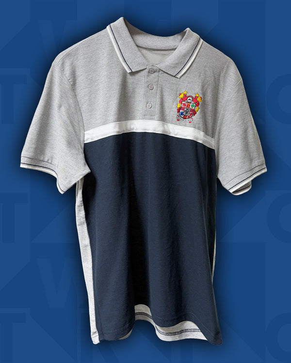 Lazio Polo |  Grey Navy & White Stripe